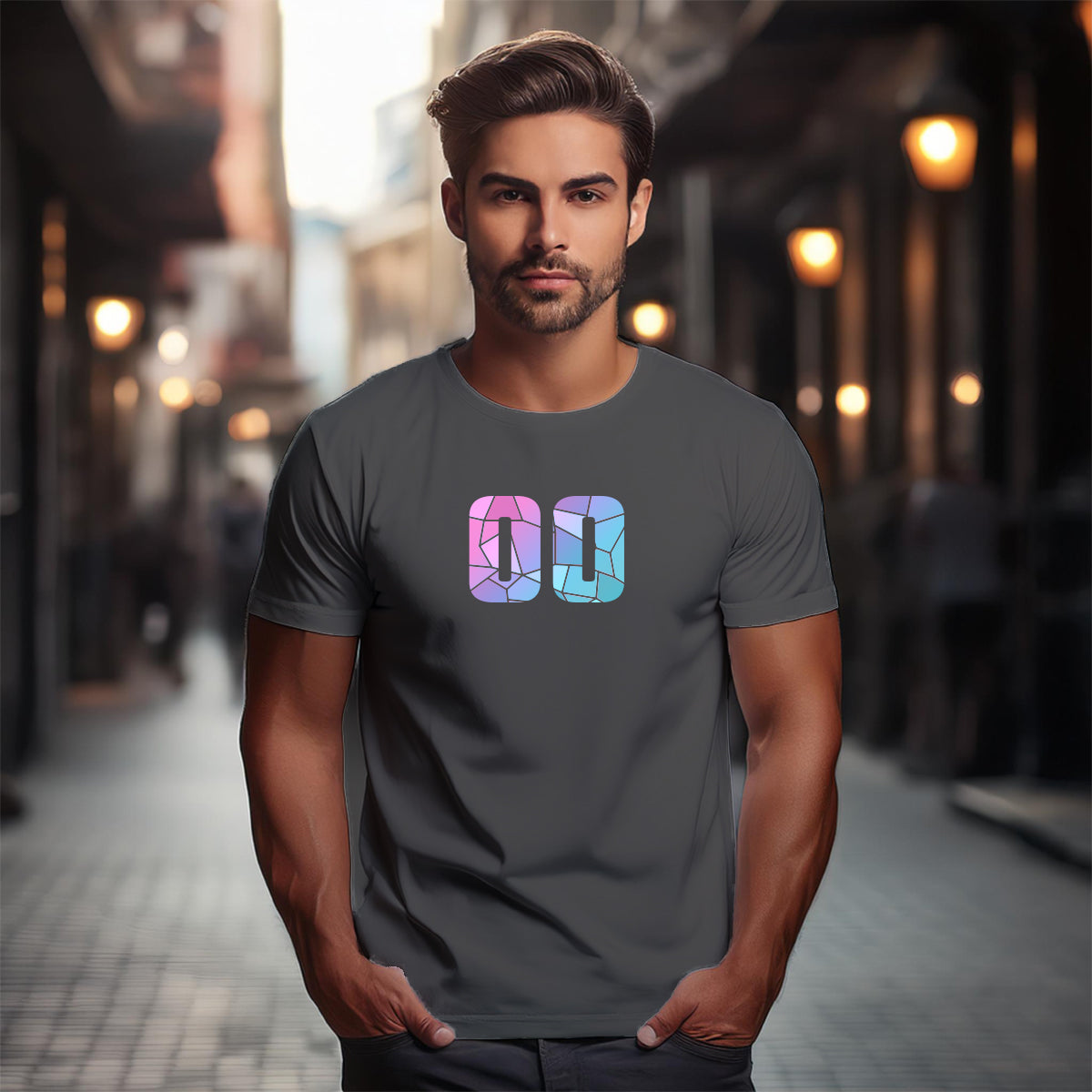 00 Number Men Unisex T-Shirt (Charcoal Grey)