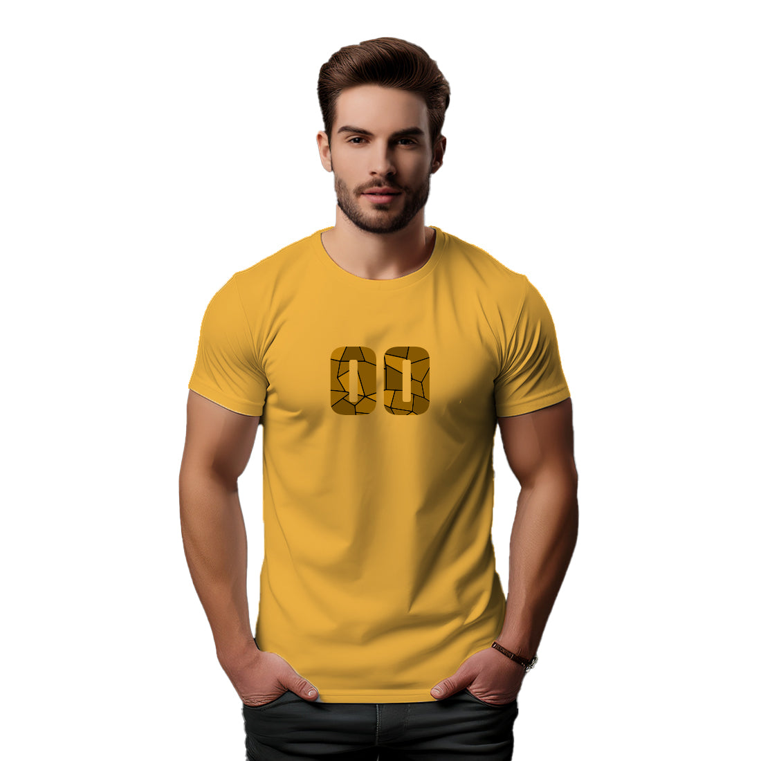 00 Number Men Unisex T-Shirt (Golden Yellow)