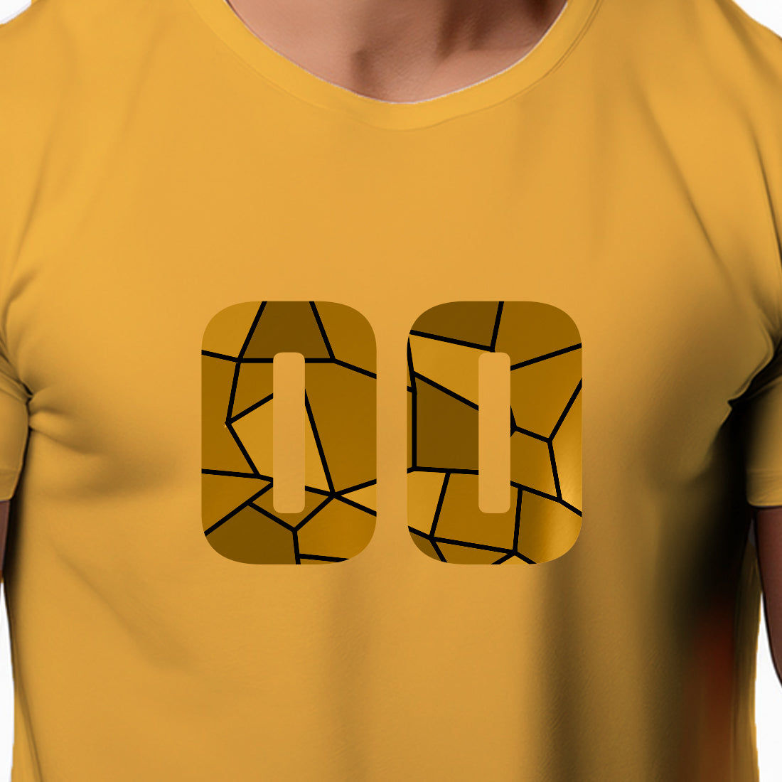 00 Number Men Unisex T-Shirt (Golden Yellow)
