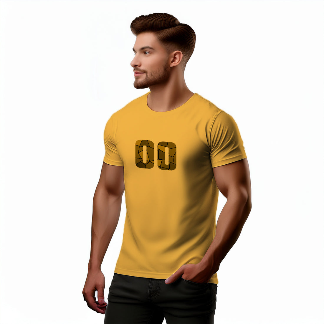 00 Number Men Unisex T-Shirt (Golden Yellow)