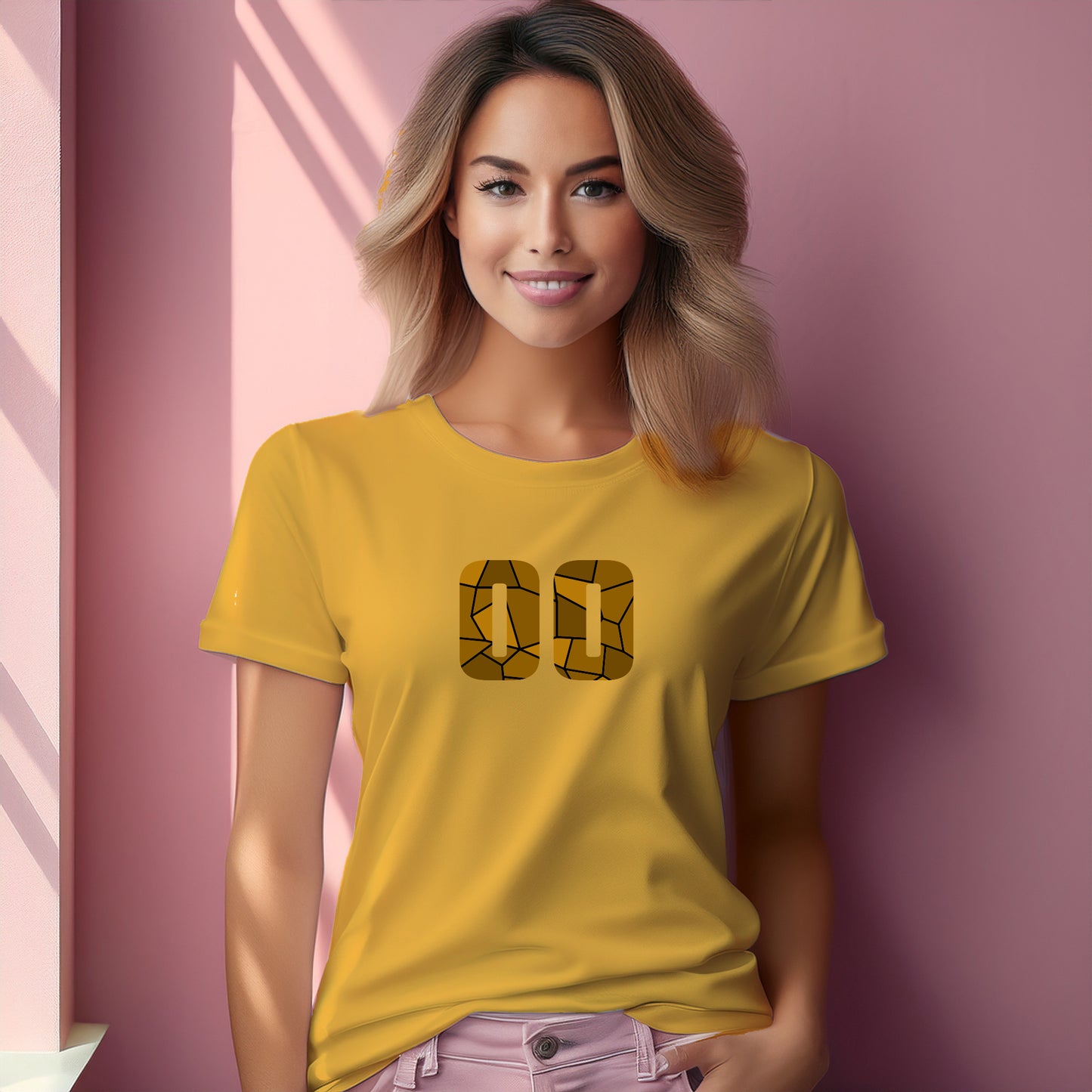 00 Number Women T-Shirt (Golden Yellow)