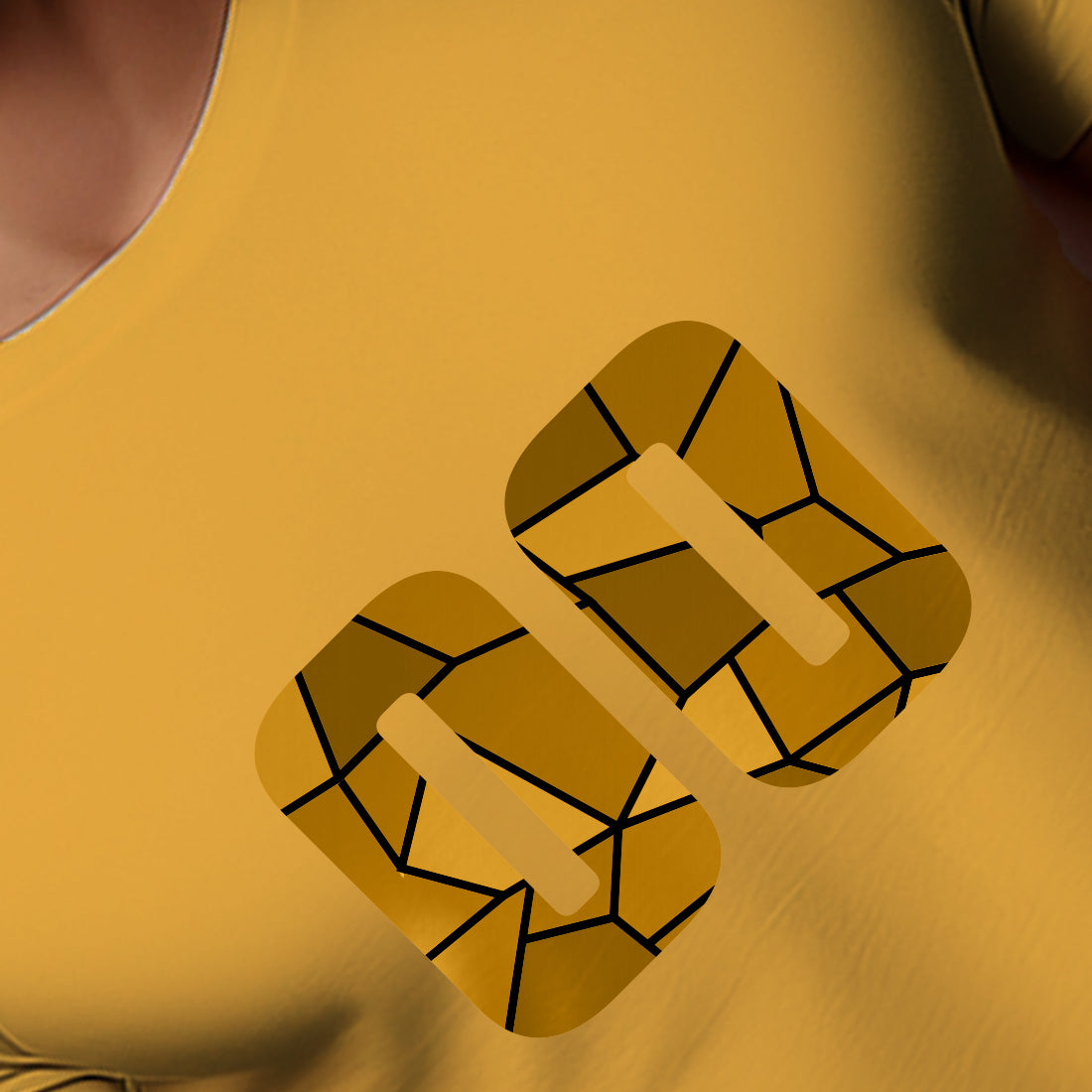 00 Number Men Unisex T-Shirt (Golden Yellow)