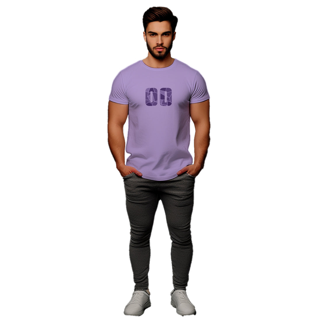 00 Number Men Unisex T-Shirt (Iris Lavender)