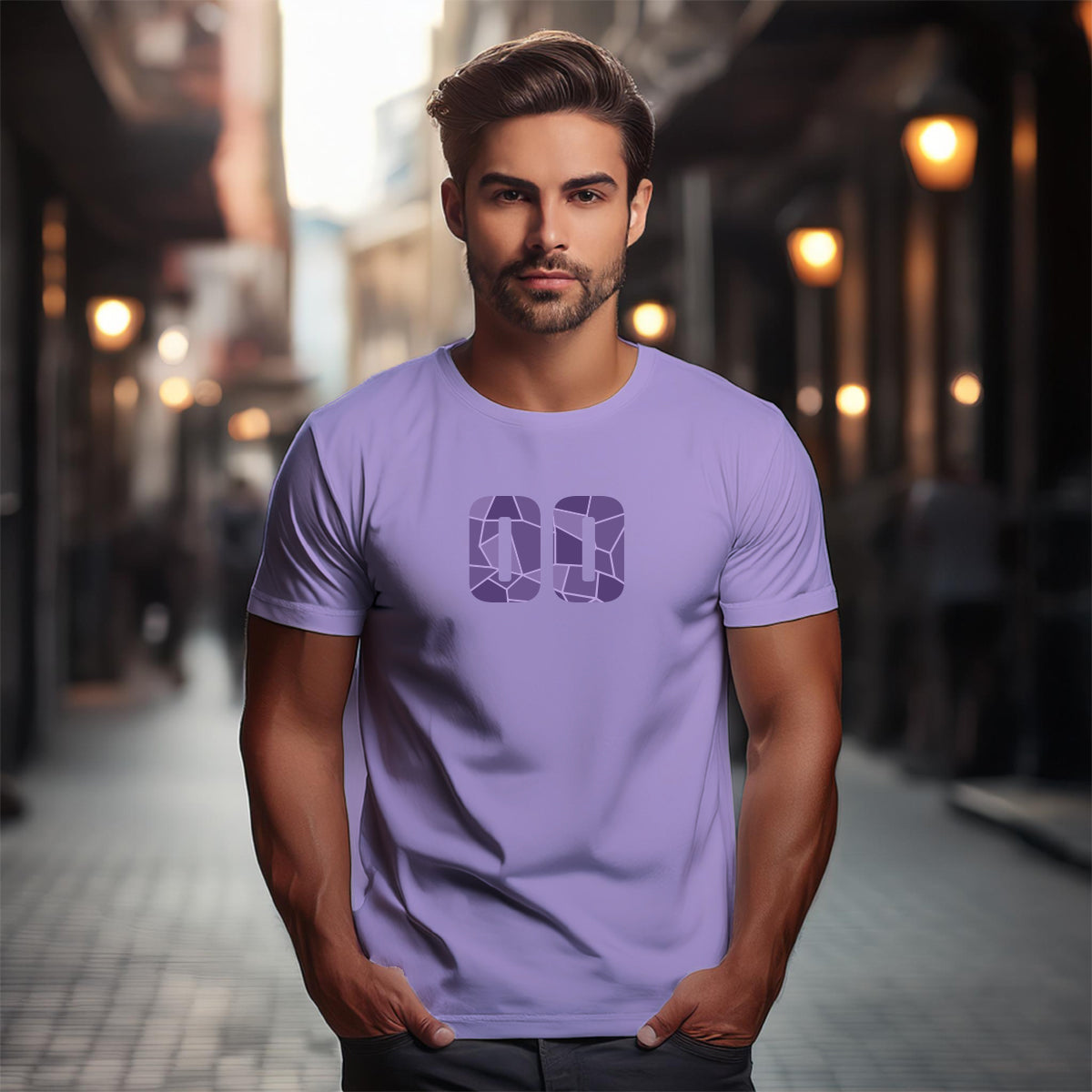 00 Number Men Unisex T-Shirt (Iris Lavender)