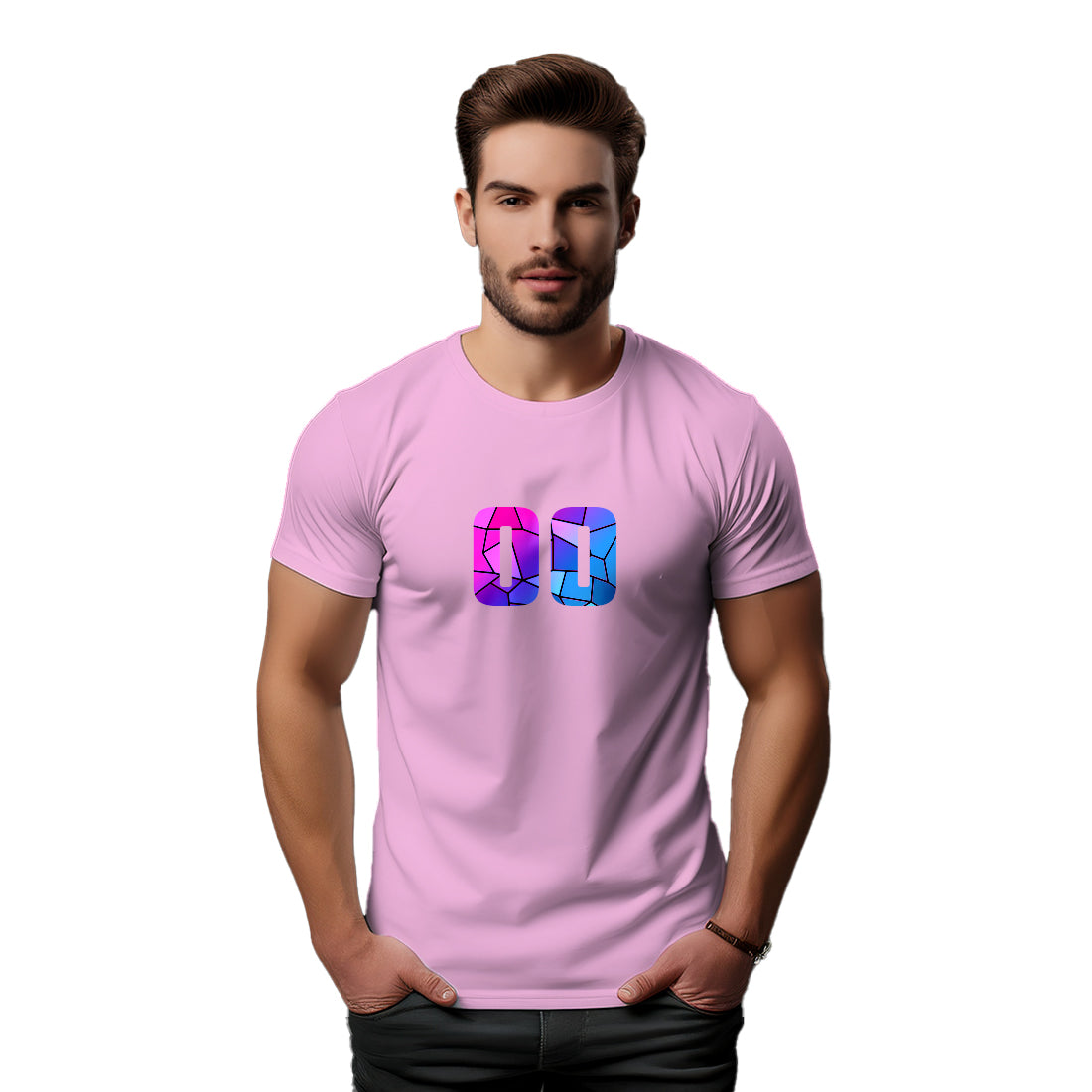 00 Number Men Unisex T-Shirt (Light Pink)