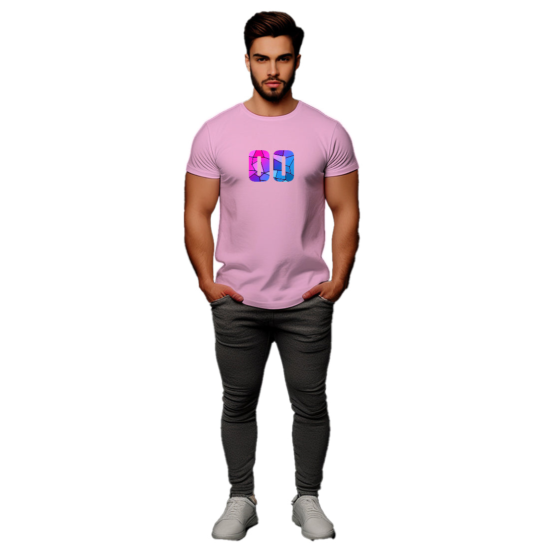 00 Number Men Unisex T-Shirt (Light Pink)