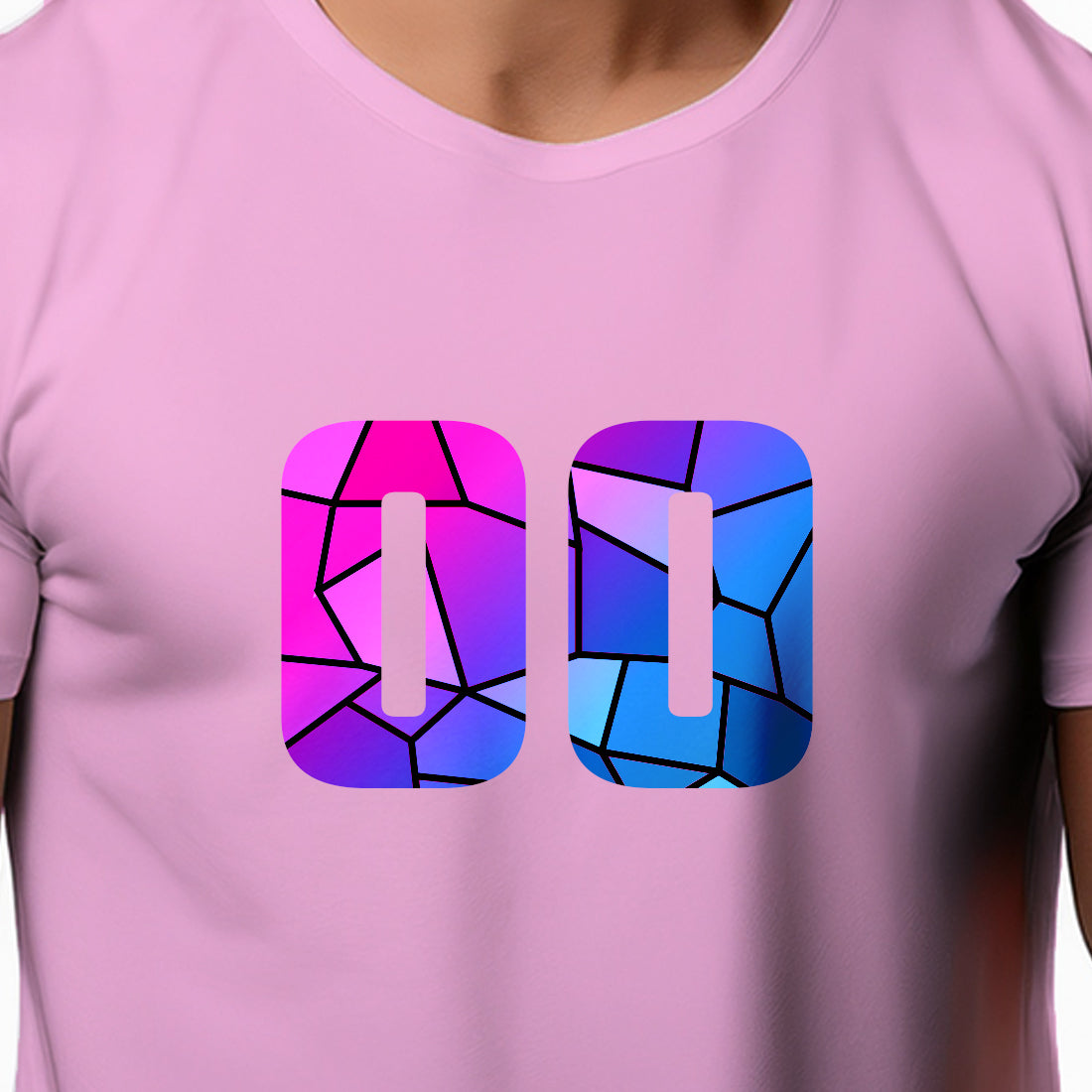 00 Number Men Unisex T-Shirt (Light Pink)