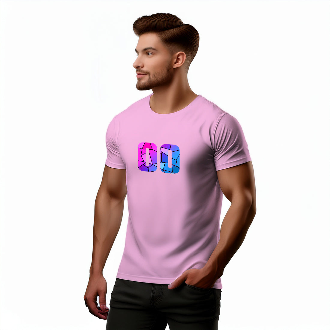 00 Number Men Unisex T-Shirt (Light Pink)