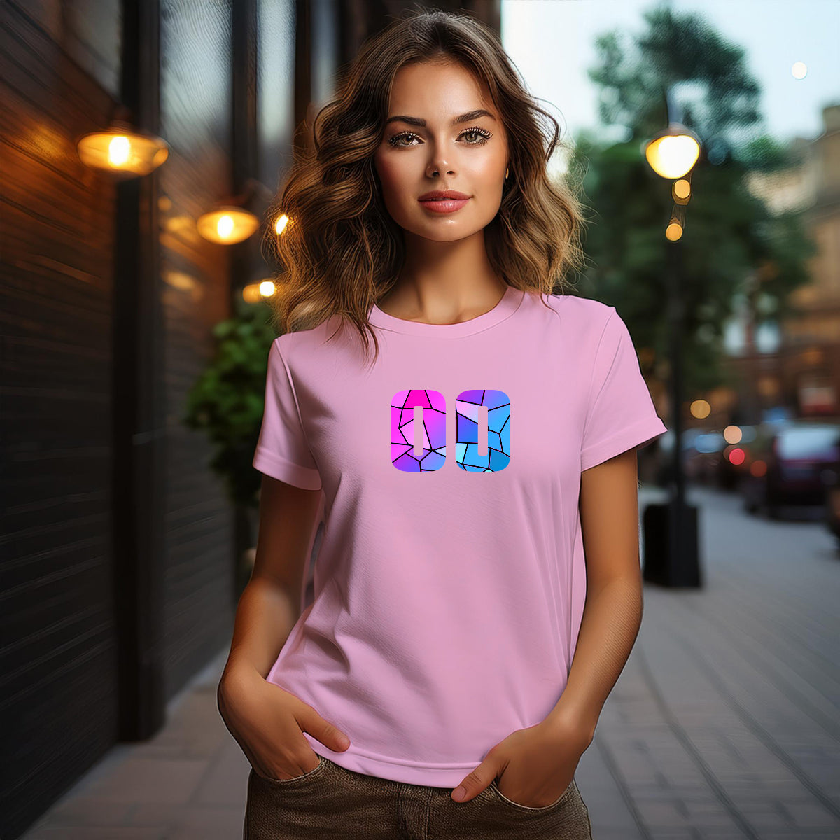 00 Number Women T-Shirt (Light Pink)