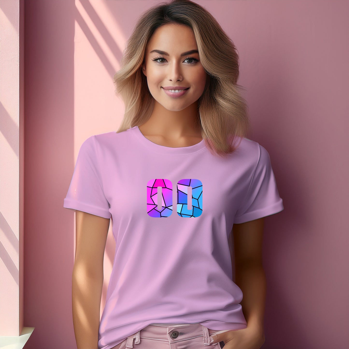 00 Number Women T-Shirt (Light Pink)