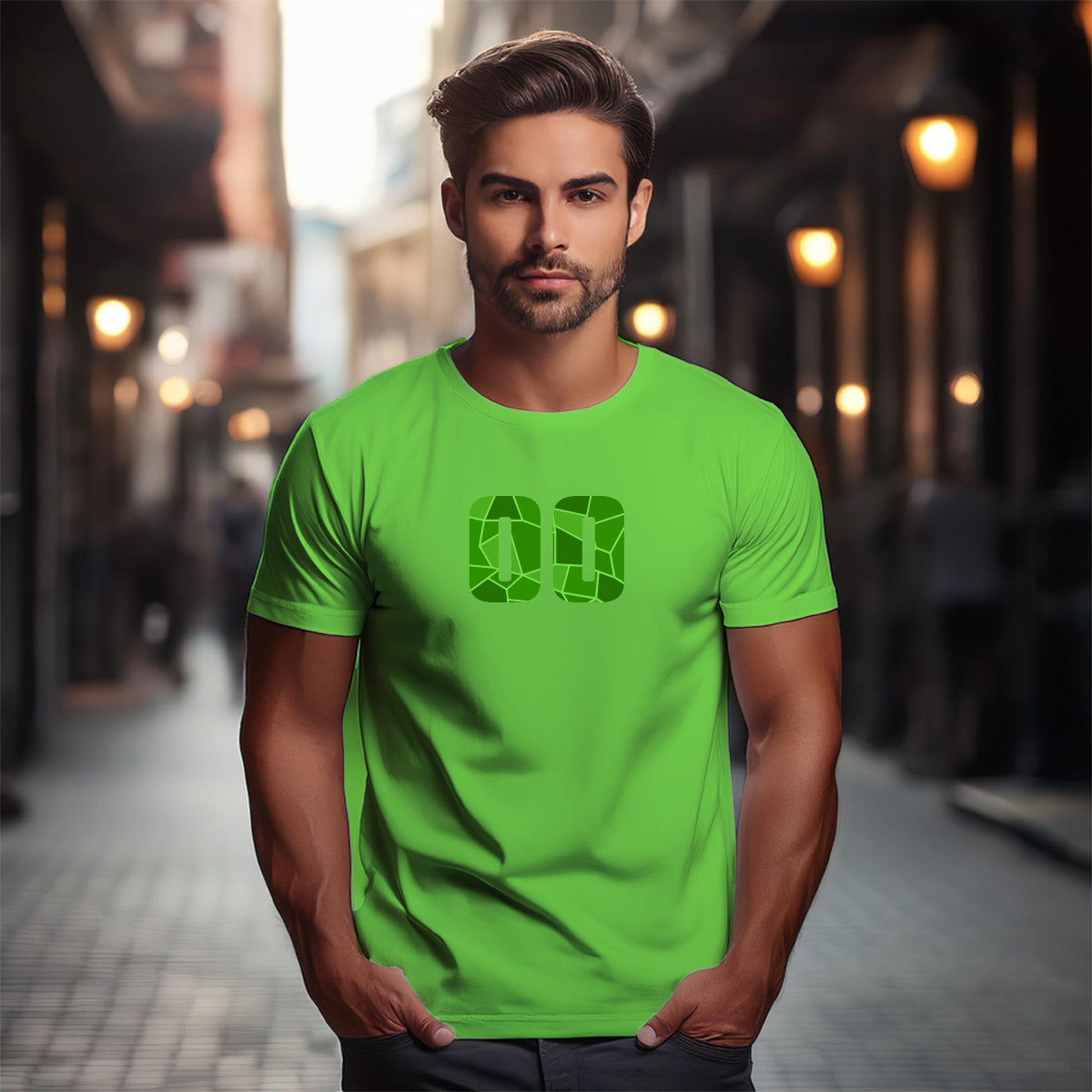 00 Number Men Unisex T-Shirt (Liril Green)