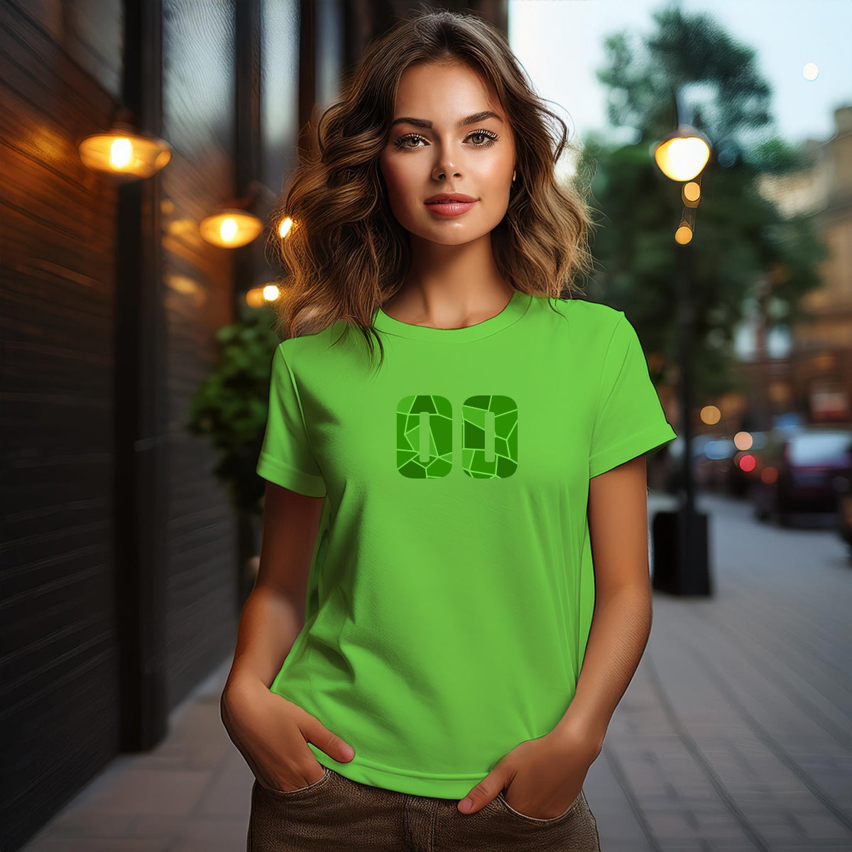 00 Number Women T-Shirt (Liril Green)
