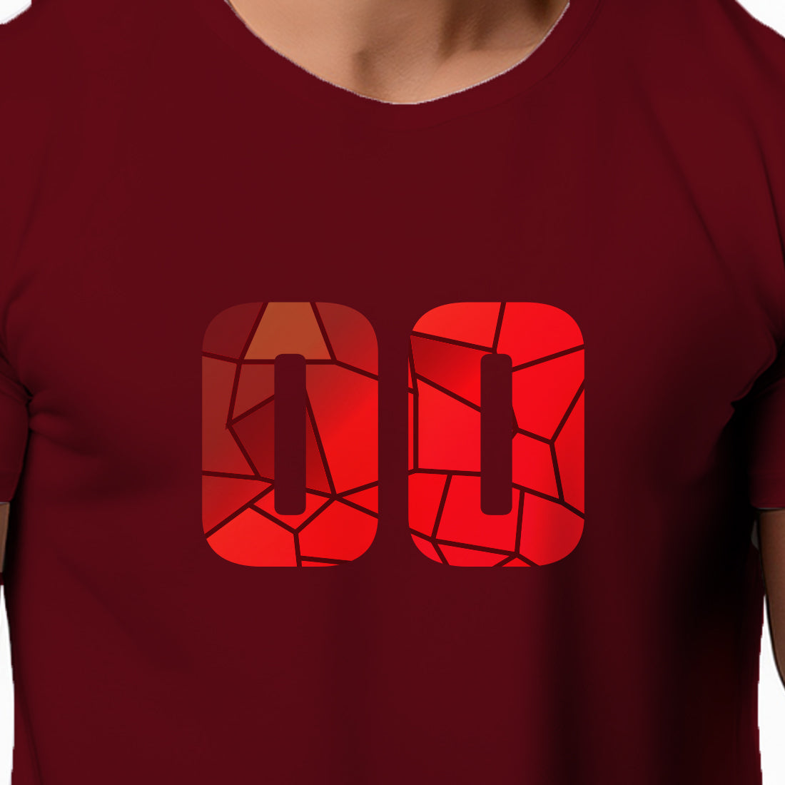 00 Number Men Unisex T-Shirt (Maroon)