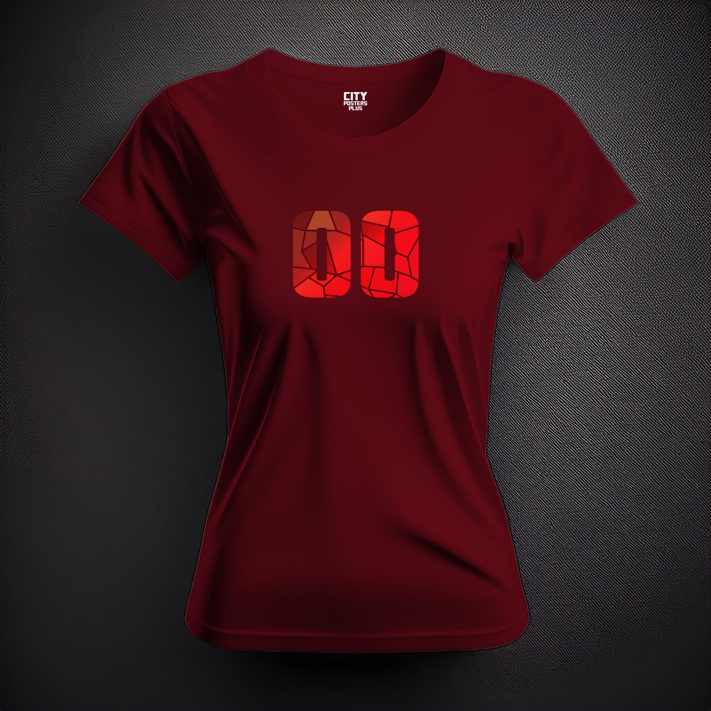 00 Number Women T-Shirt (Maroon)