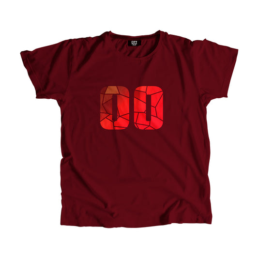 00 Number Men Unisex T-Shirt (Maroon)