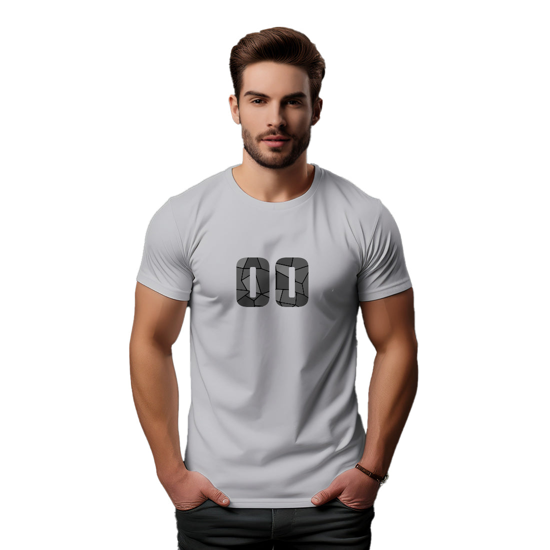 00 Number Men Unisex T-Shirt (Melange Grey)