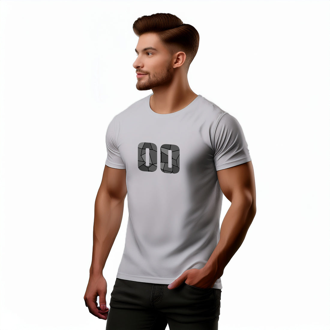 00 Number Men Unisex T-Shirt (Melange Grey)