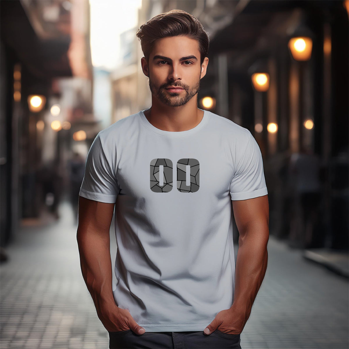 00 Number Men Unisex T-Shirt (Melange Grey)