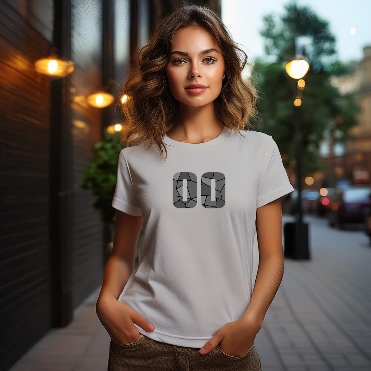 00 Number Women T-Shirt (Melange Grey)