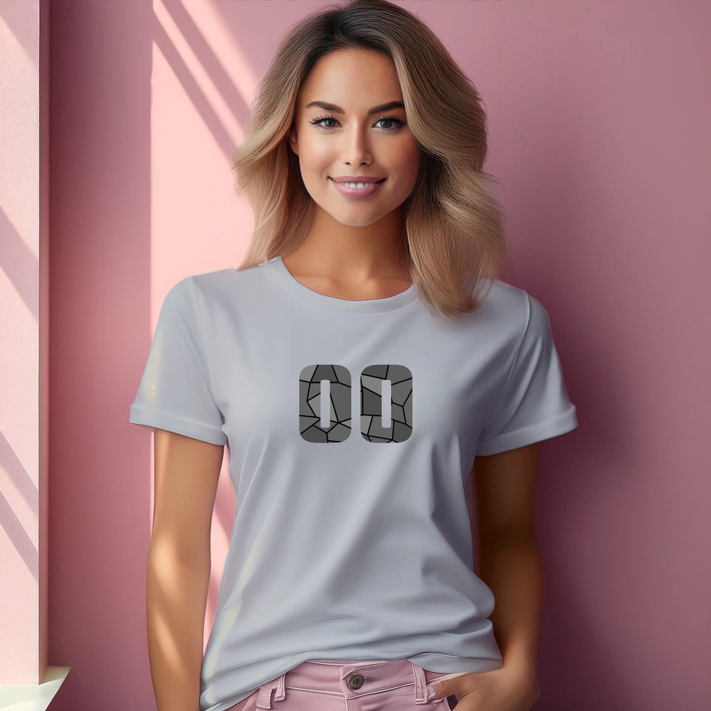 00 Number Women T-Shirt (Melange Grey)