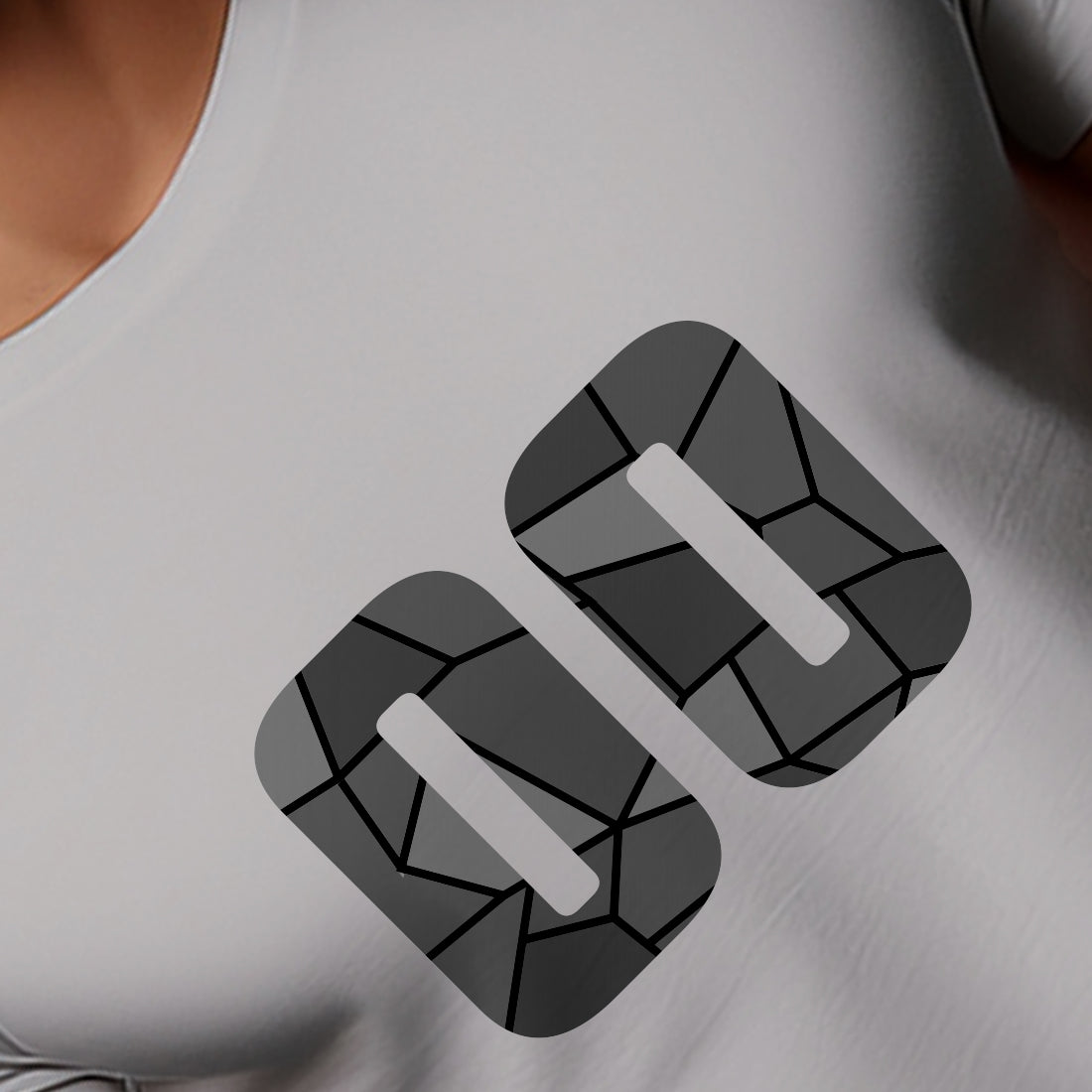 00 Number Men Unisex T-Shirt (Melange Grey)