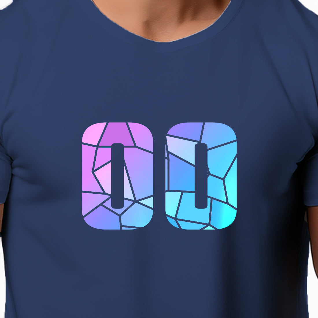 00 Number Men Unisex T-Shirt (Navy Blue)