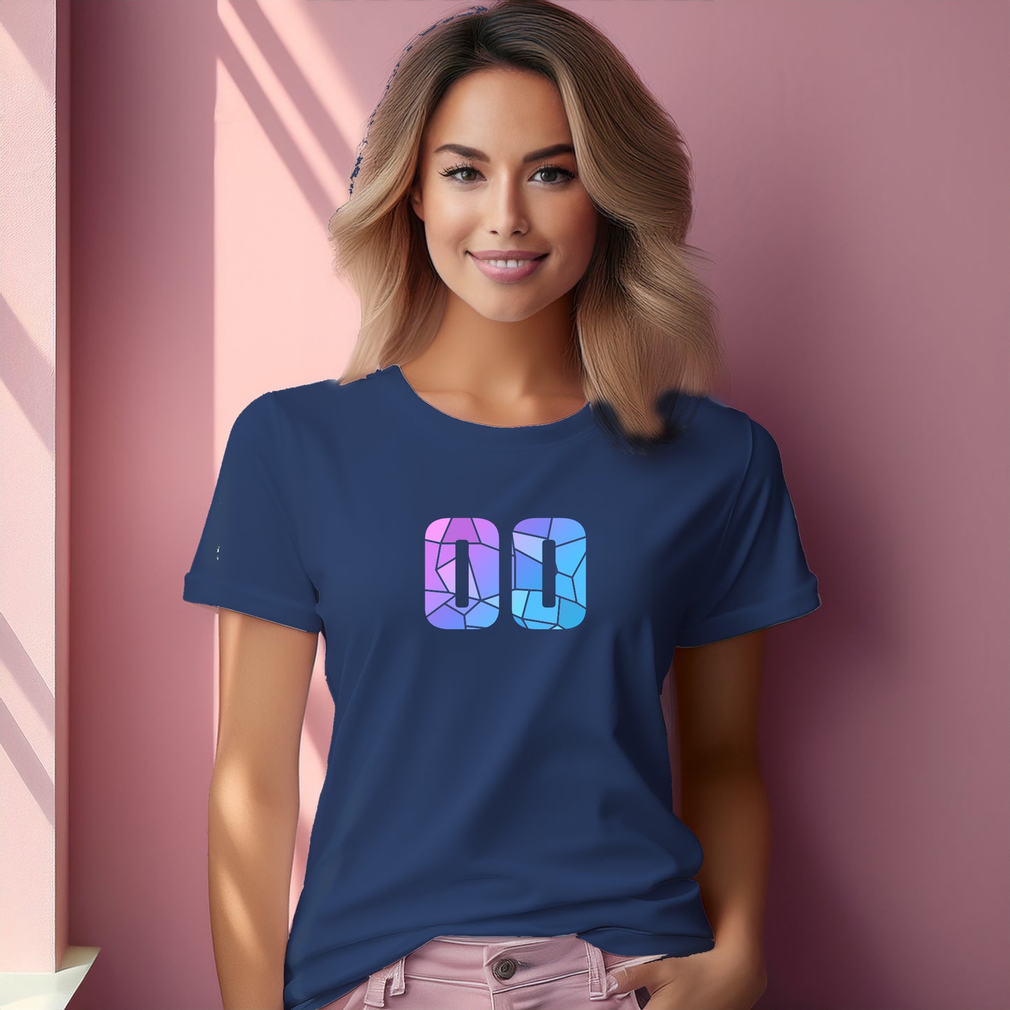 00 Number Women T-Shirt (Navy Blue)