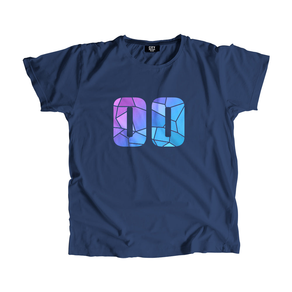 00 Number Men Unisex T-Shirt (Navy Blue)