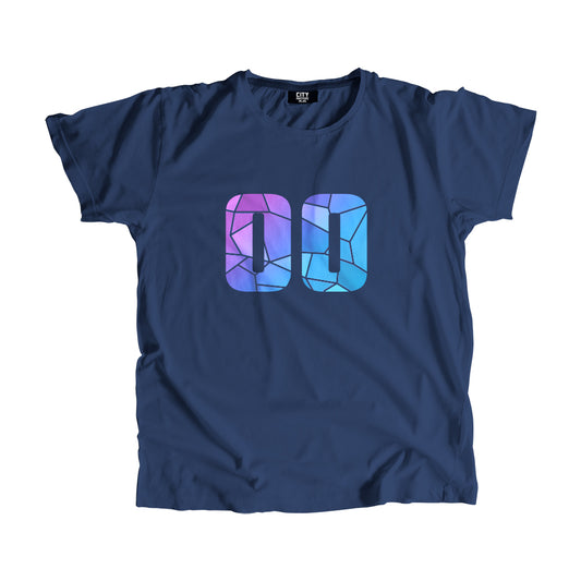 00 Number Men Unisex T-Shirt (Navy Blue)