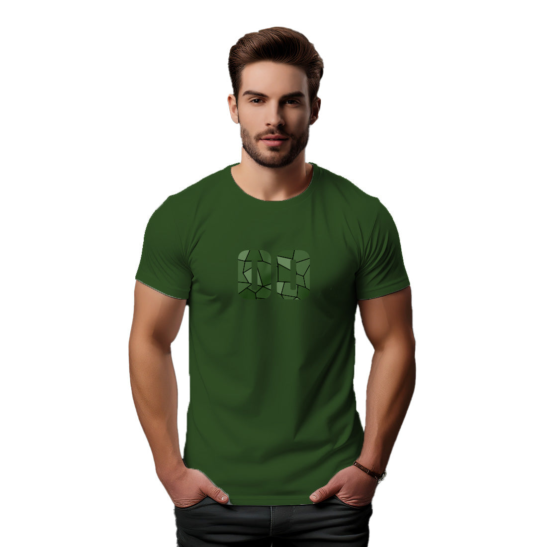 00 Number Men Unisex T-Shirt (Olive Green)