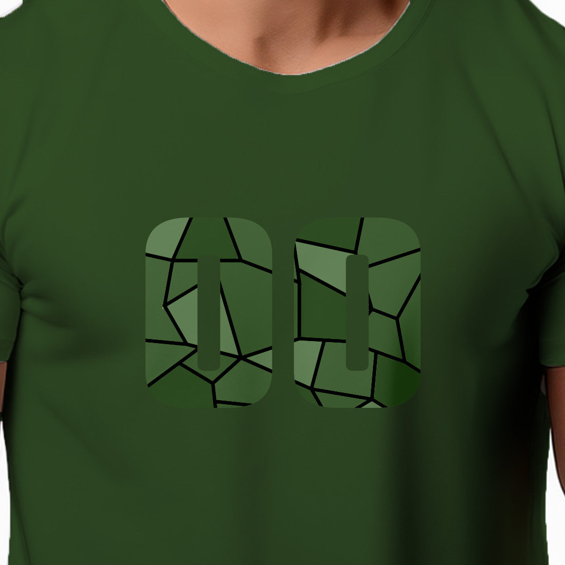 00 Number Men Unisex T-Shirt (Olive Green)