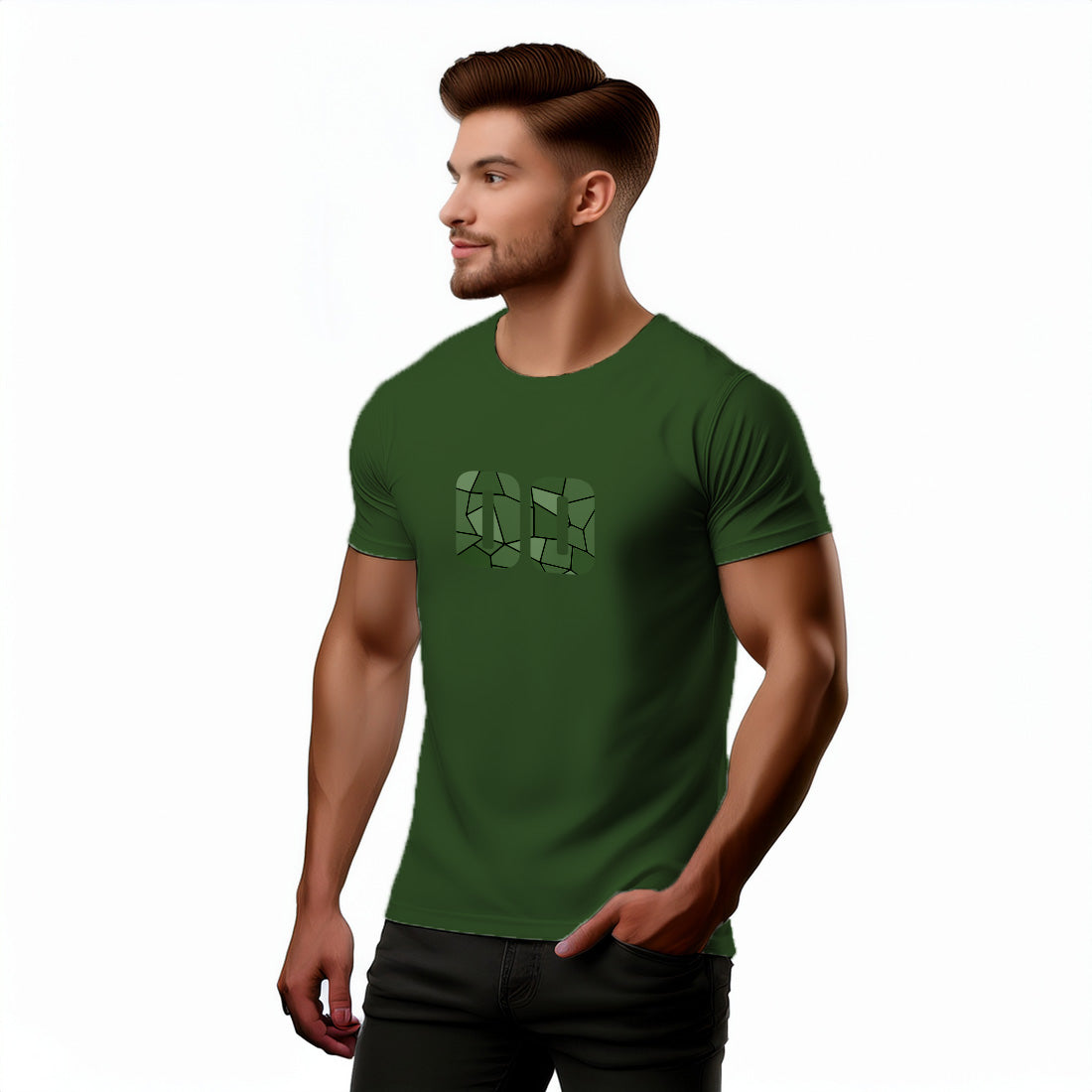00 Number Men Unisex T-Shirt (Olive Green)
