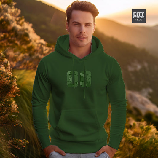 00 Number Unisex Hoodie (Olive Green)