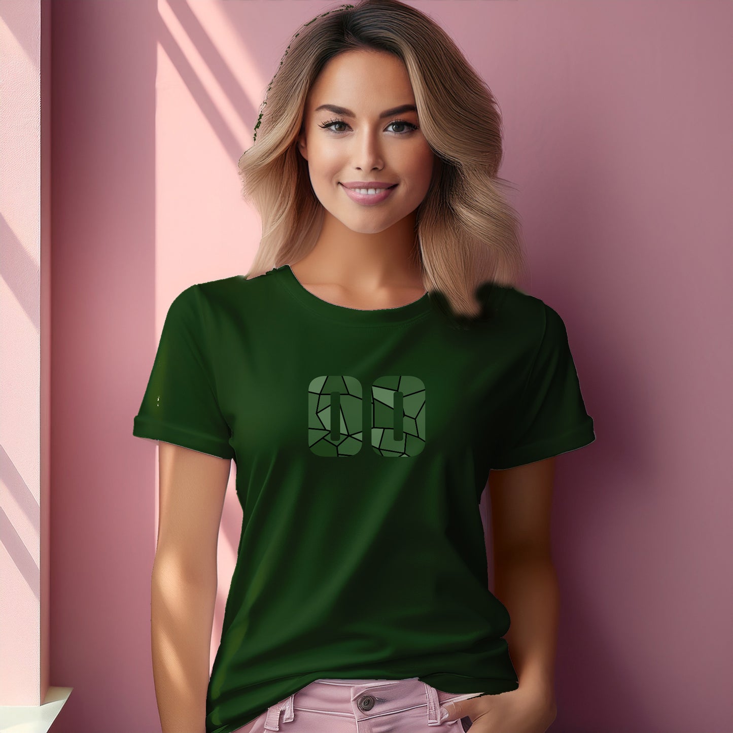 00 Number Women T-Shirt (Olive Green)