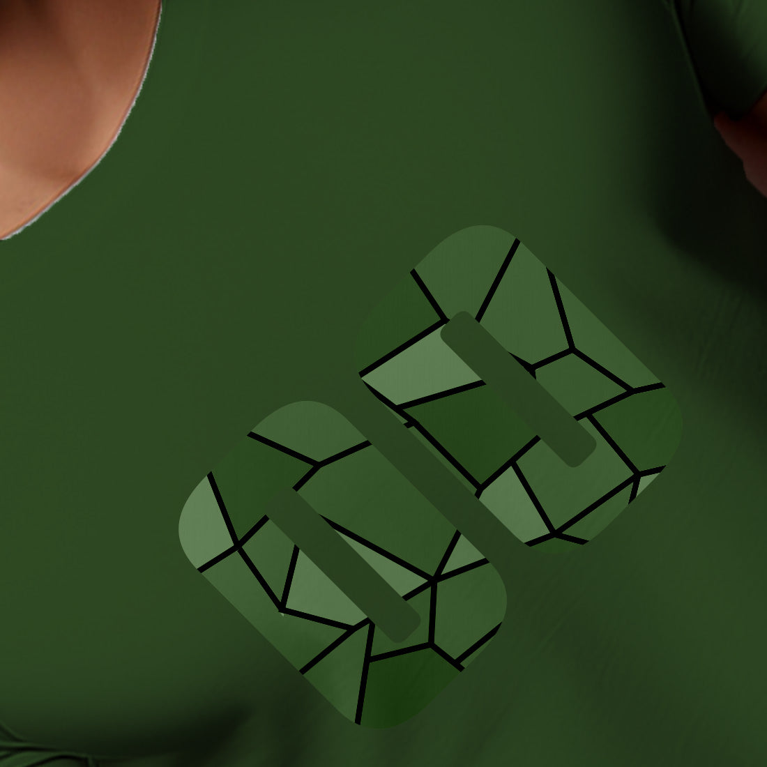00 Number Men Unisex T-Shirt (Olive Green)