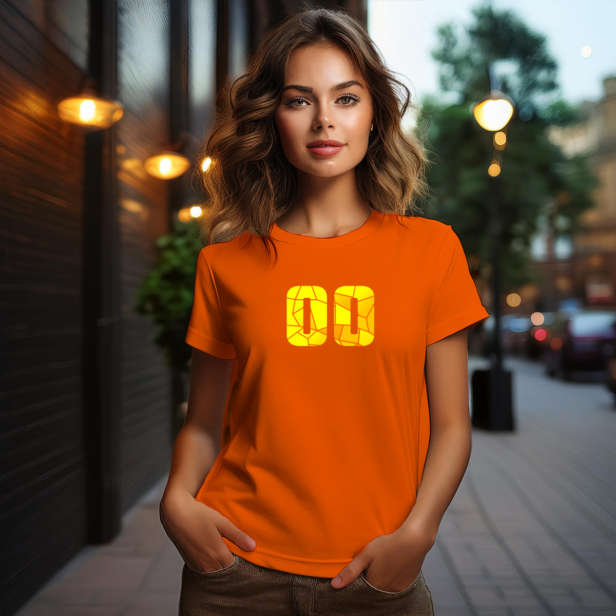 00 Number Women T-Shirt (Orange)