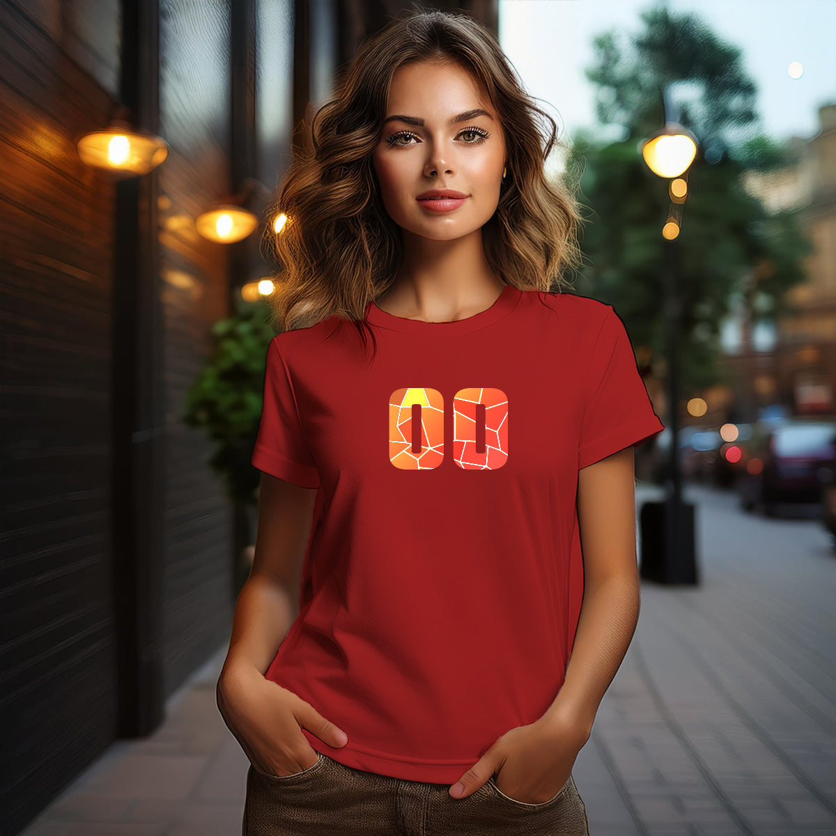 00 Number Women T-Shirt (Red)