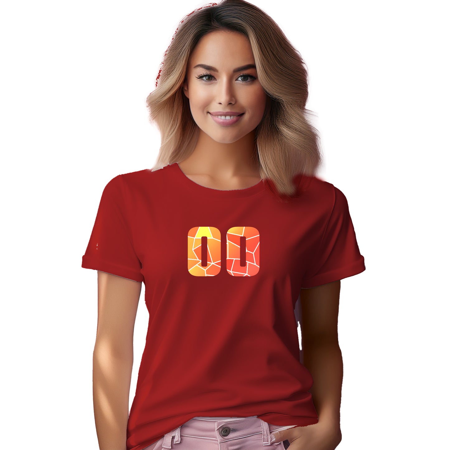 00 Number Women T-Shirt (Red)