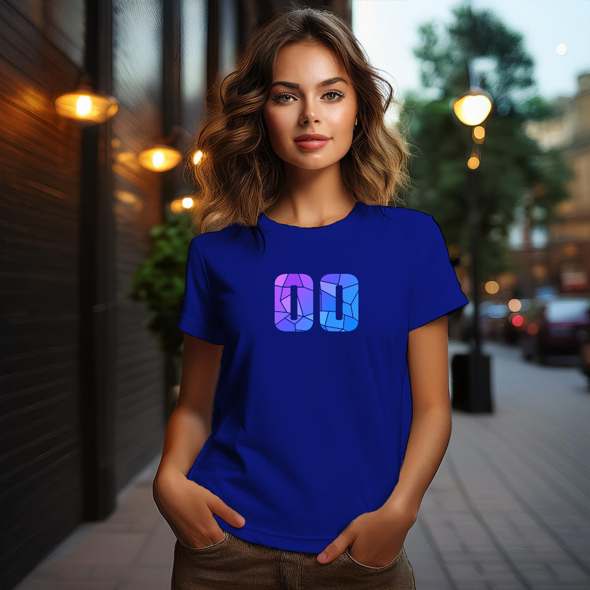 00 Number Women T-Shirt (Royal Blue)