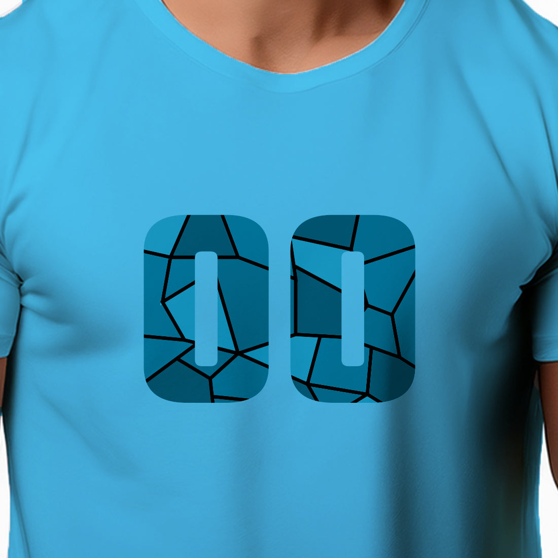00 Number Men Unisex T-Shirt (Sky Blue)