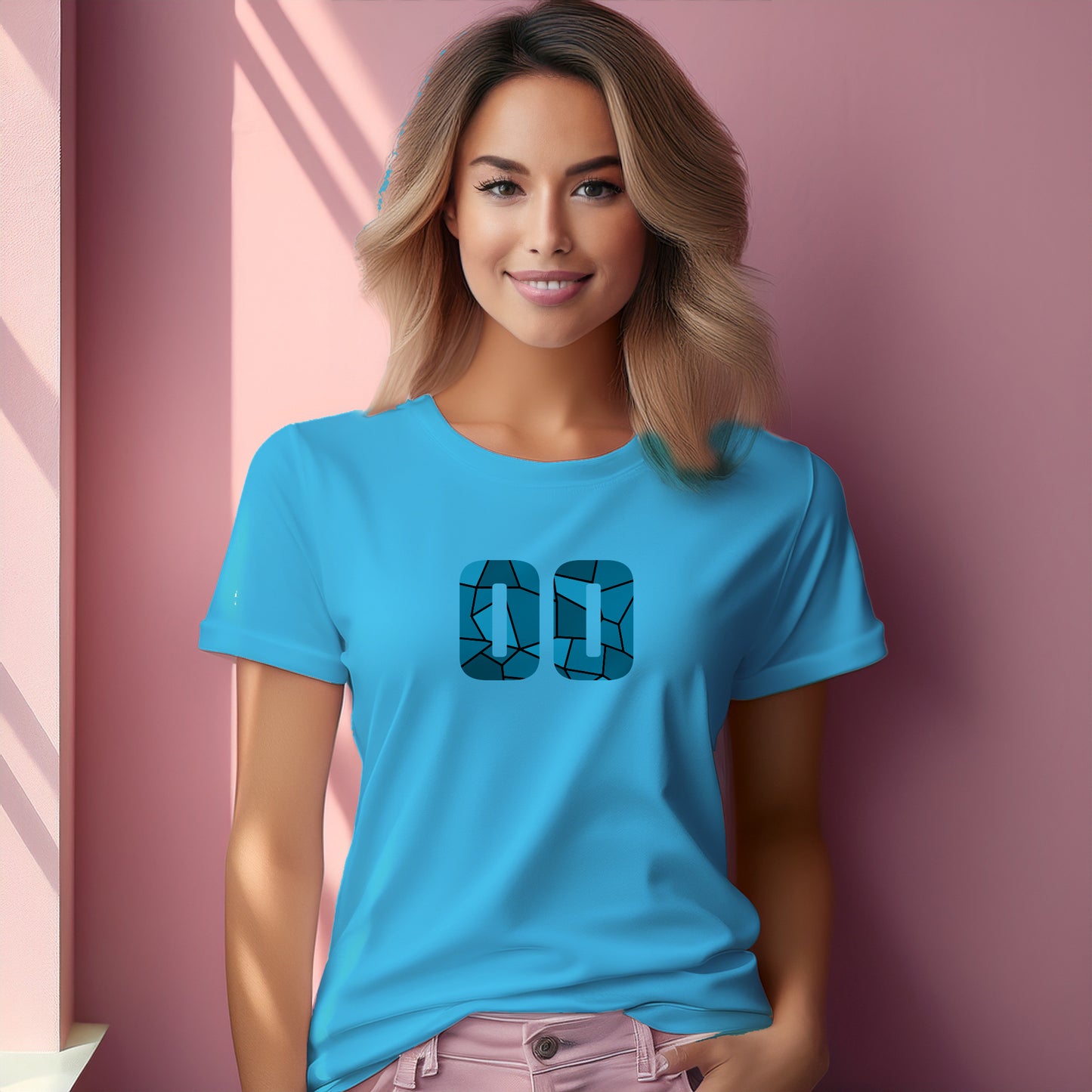 00 Number Women T-Shirt (Sky Blue)