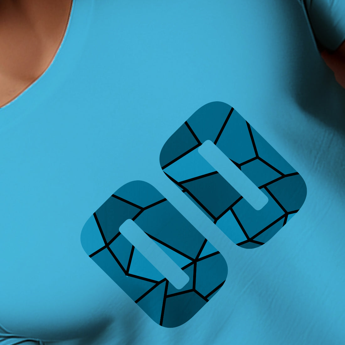 00 Number Men Unisex T-Shirt (Sky Blue)