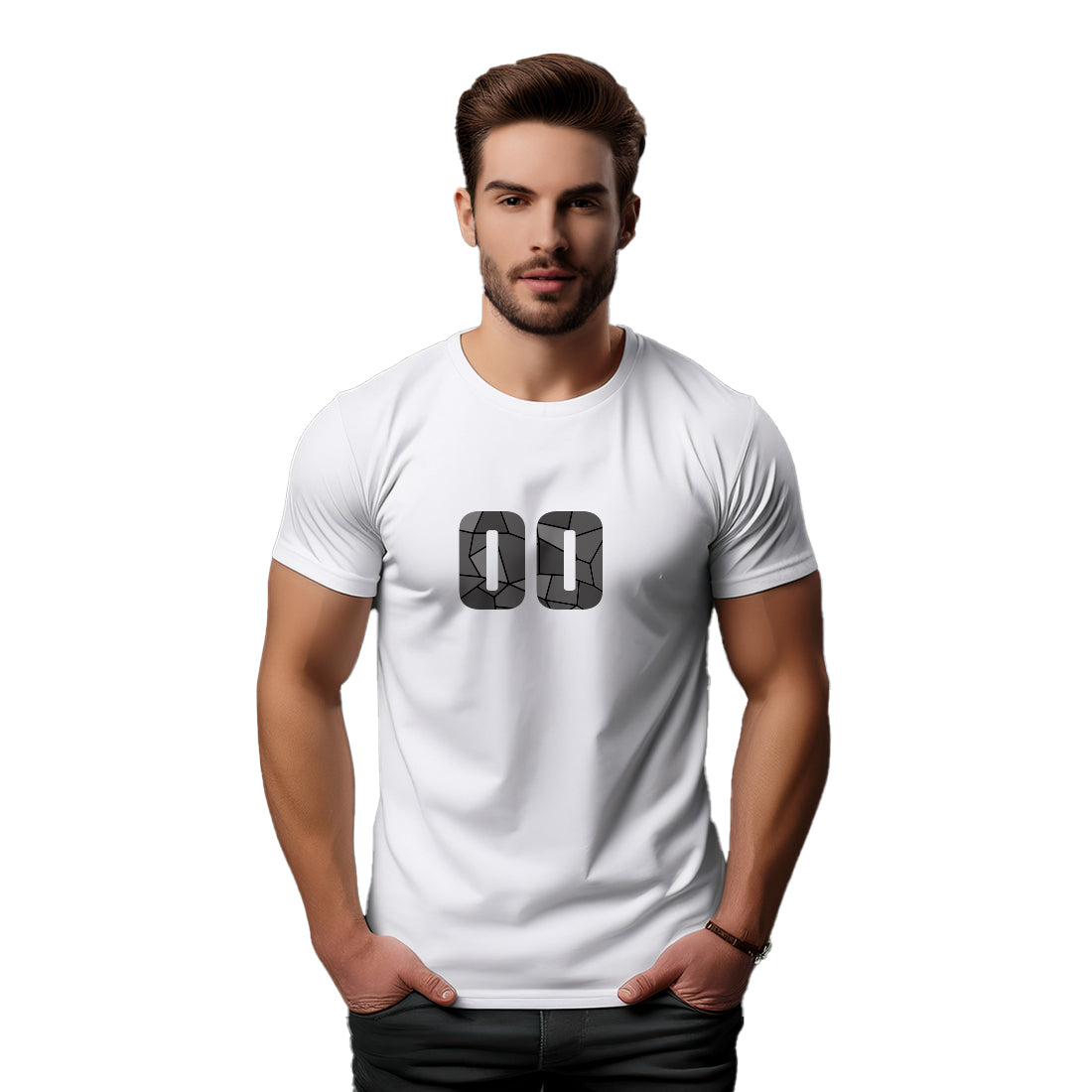 00 Number Men Unisex T-Shirt (White)