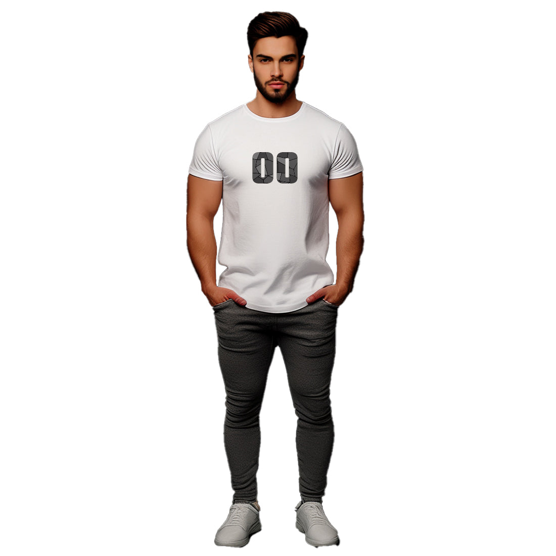 00 Number Men Unisex T-Shirt (White)