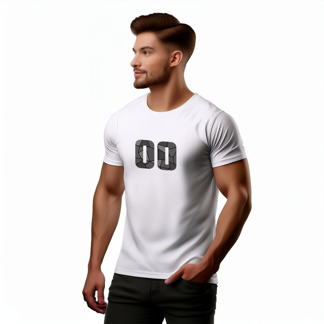 00 Number Men Unisex T-Shirt (White)