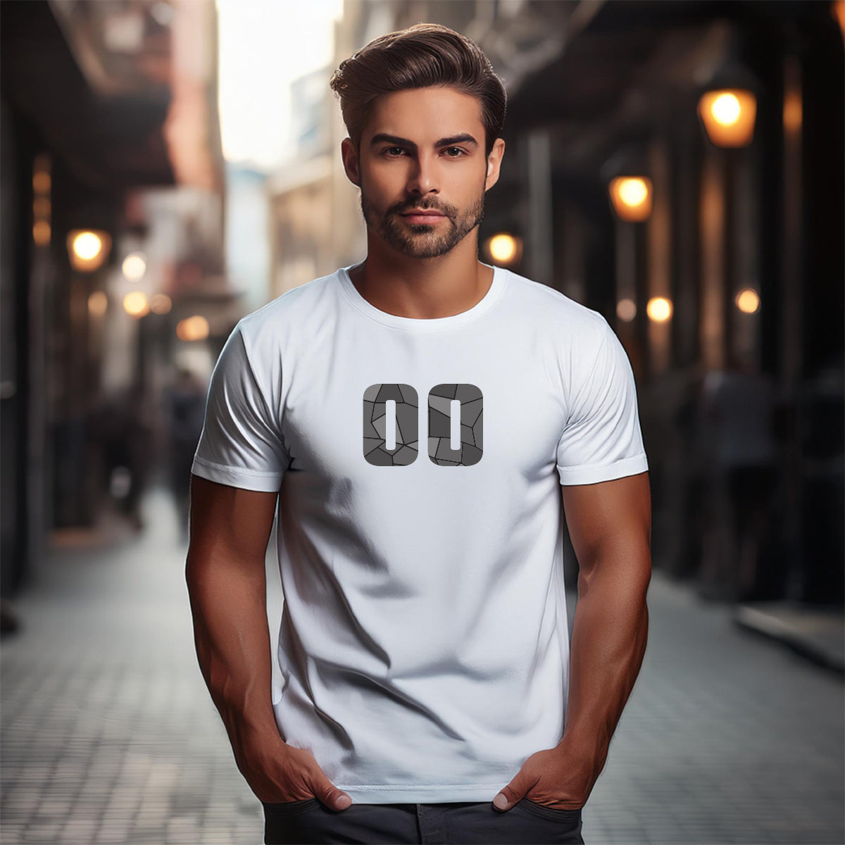 00 Number Men Unisex T-Shirt (White)