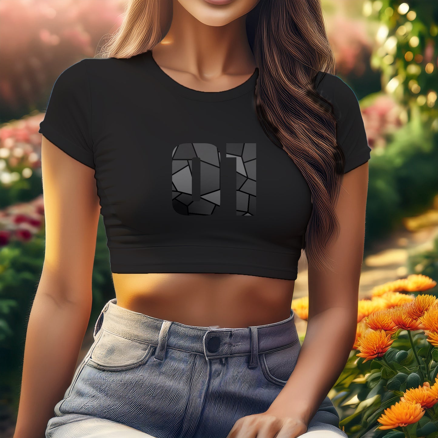 01 Number Women Crop Top (Black)