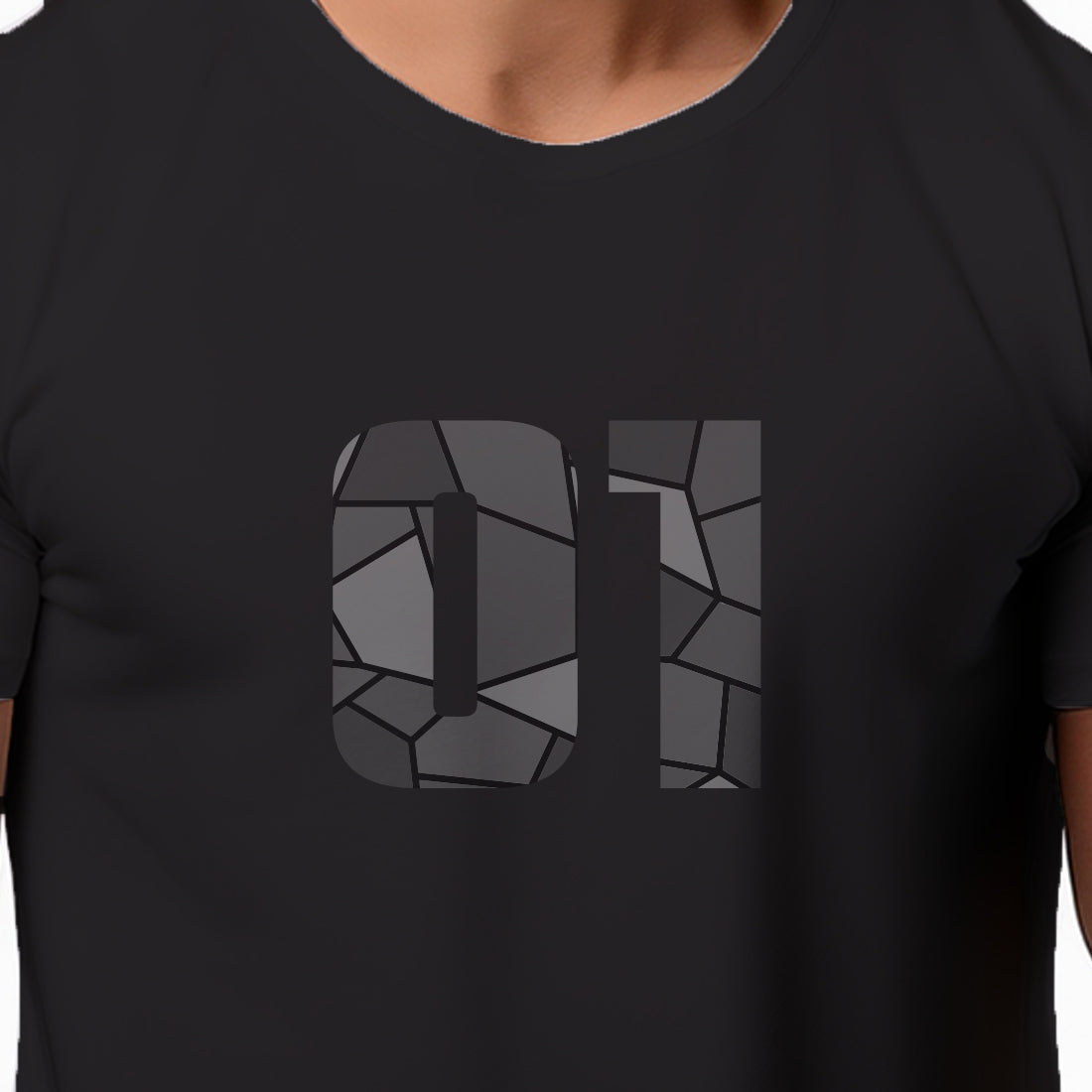 01 Number Men Unisex T-Shirt (Black)