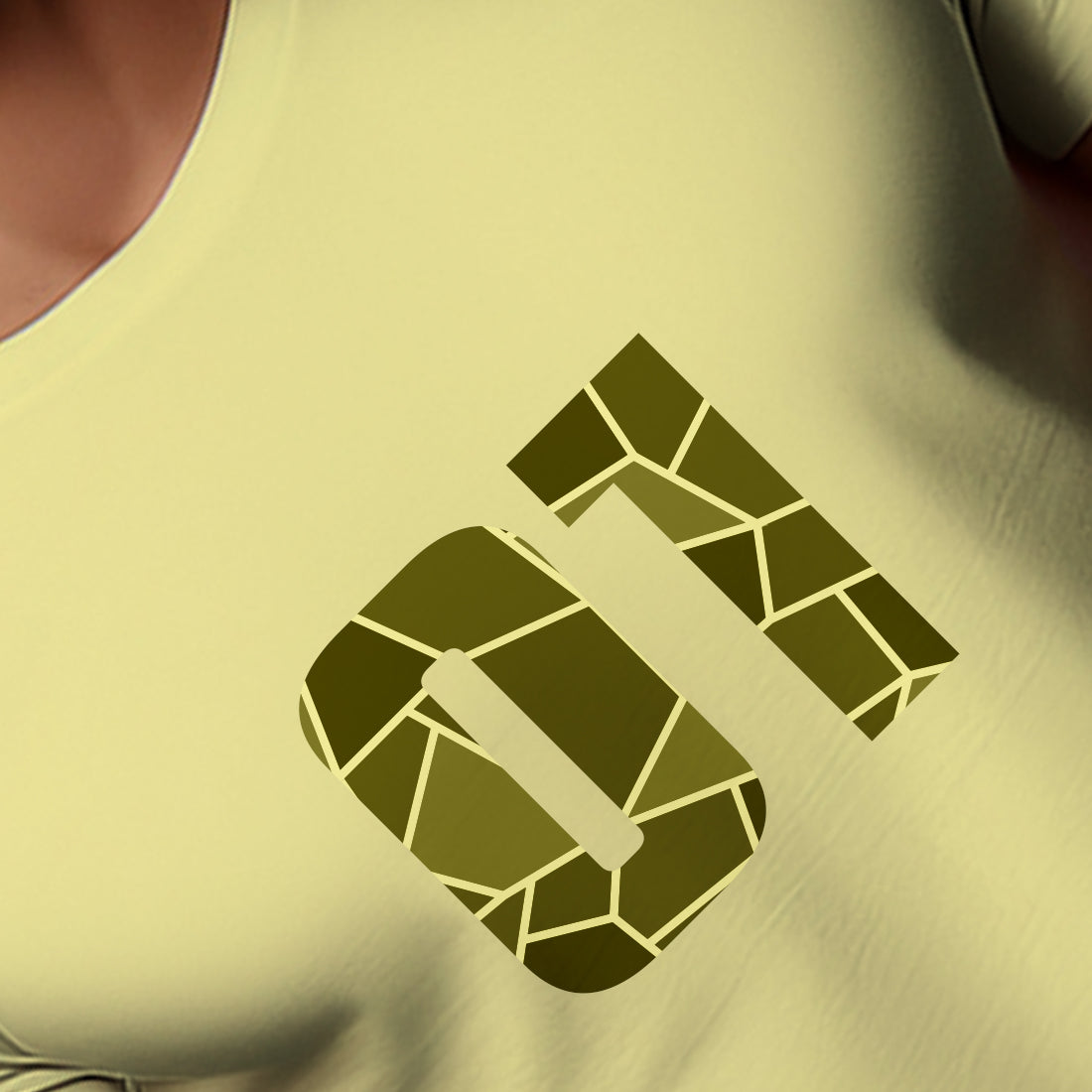 01 Number Men Unisex T-Shirt (Butter Yellow)