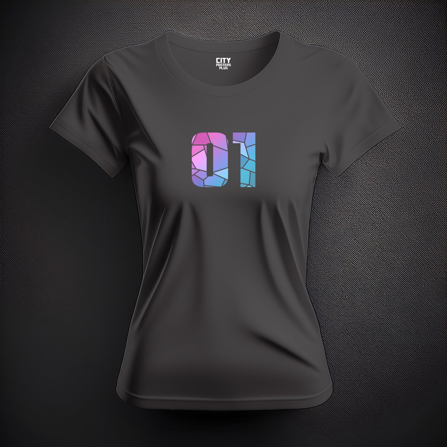 01 Number Women T-Shirt (Charcoal Grey)